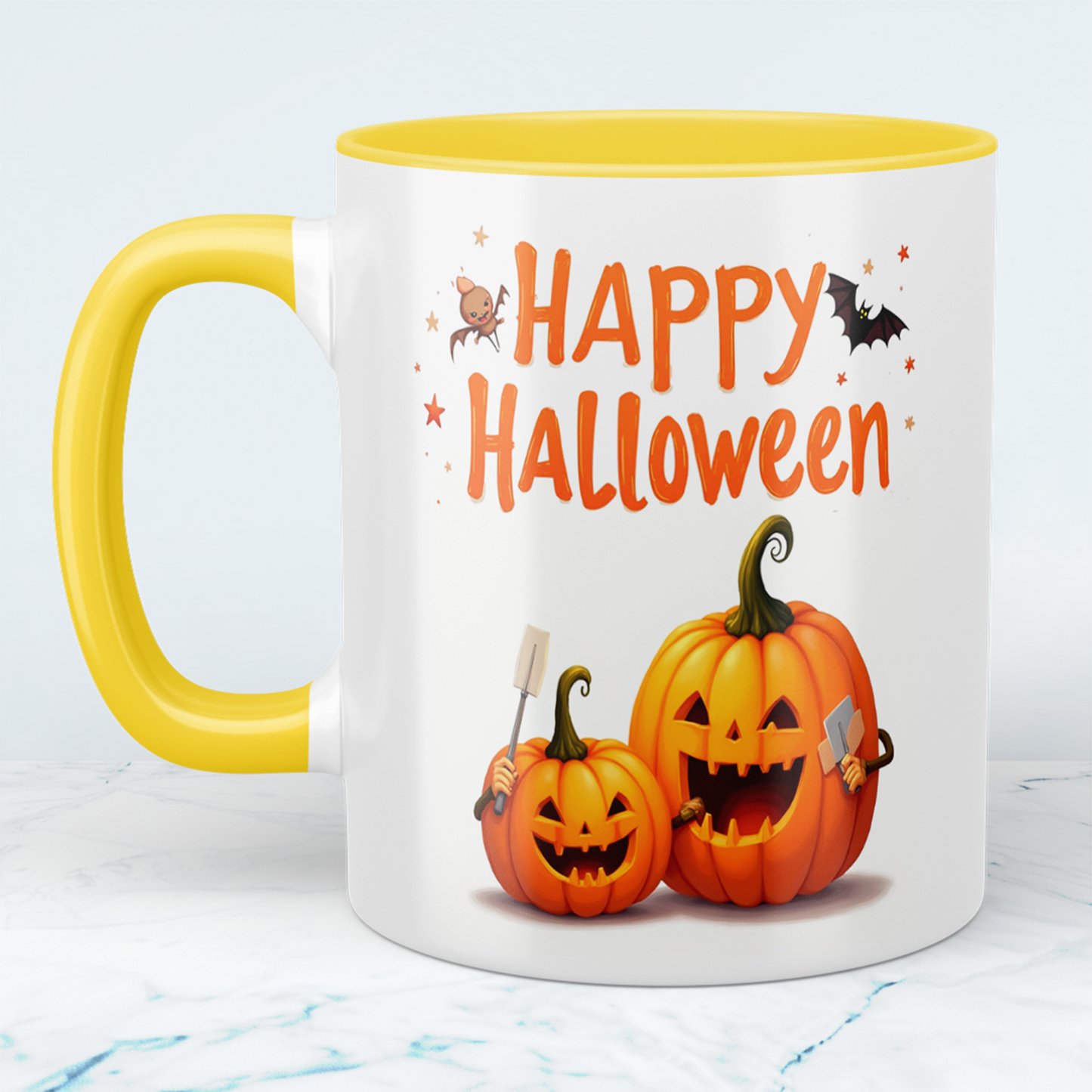 Lustige Halloween Tasse mit Kürbissen – Bedruckter Becher für gruselige Kaffeepausen und schaurigen Spaß!