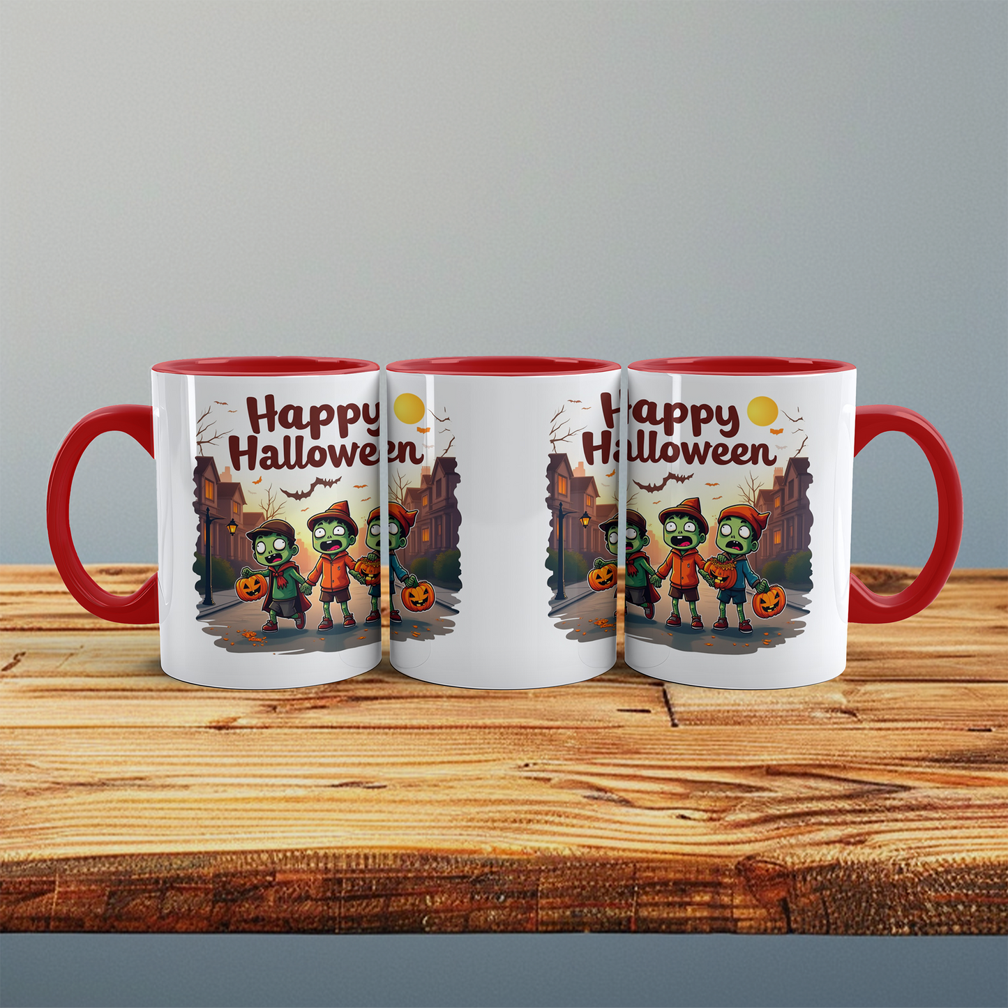 Gruselige Figuren Halloween Tasse – Lustiges, bedrucktes Geschenk für Fans des Schauer-Quirk