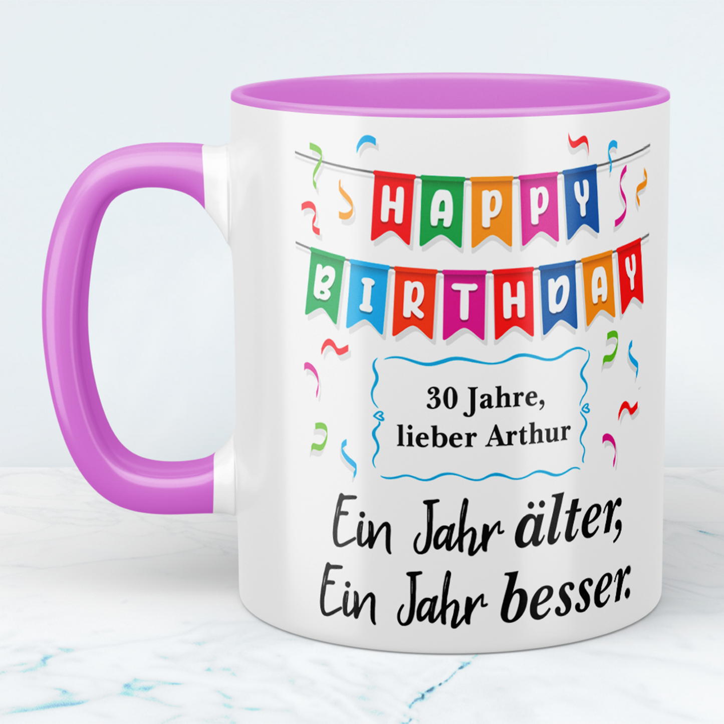 Personalisierte Happy Birthday Tasse – Bedruckte Tasse – Einzigartiges Geschenk zum Geburtstag