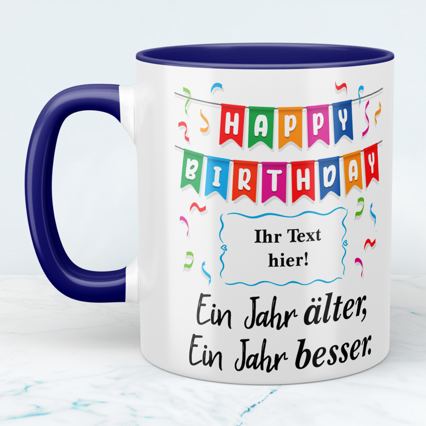 Personalisierte Happy Birthday Tasse – Bedruckte Tasse – Einzigartiges Geschenk zum Geburtstag
