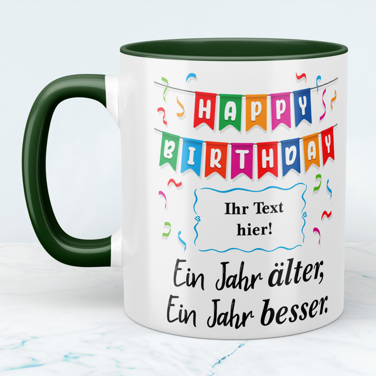 Personalisierte Happy Birthday Tasse – Bedruckte Tasse – Einzigartiges Geschenk zum Geburtstag