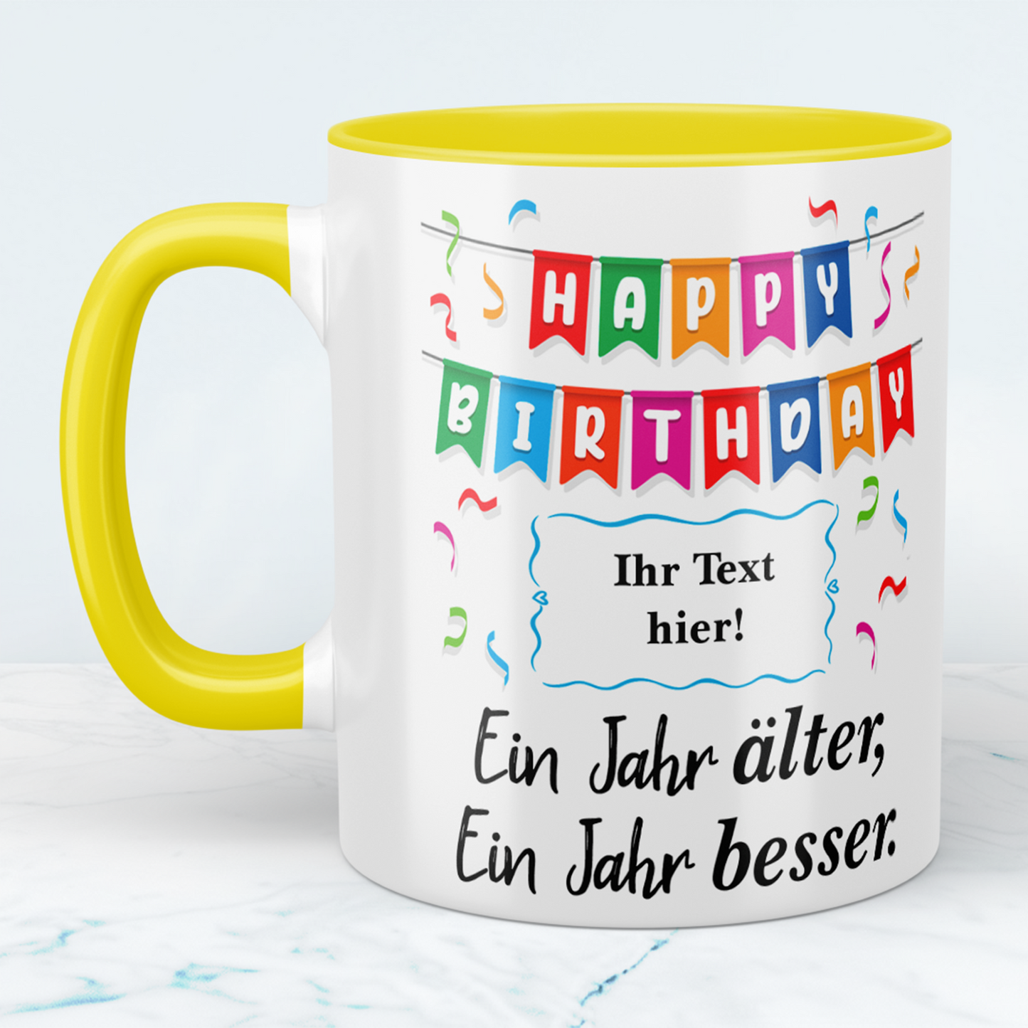 Personalisierte Happy Birthday Tasse – Bedruckte Tasse – Einzigartiges Geschenk zum Geburtstag