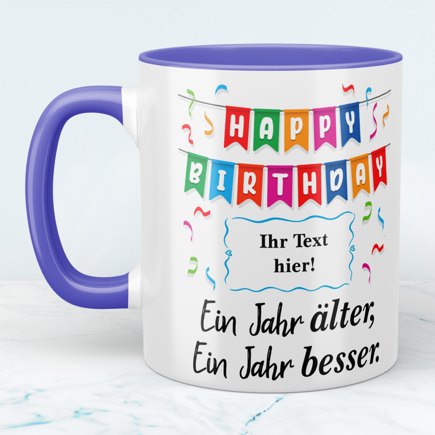 Personalisierte Happy Birthday Tasse – Bedruckte Tasse – Einzigartiges Geschenk zum Geburtstag