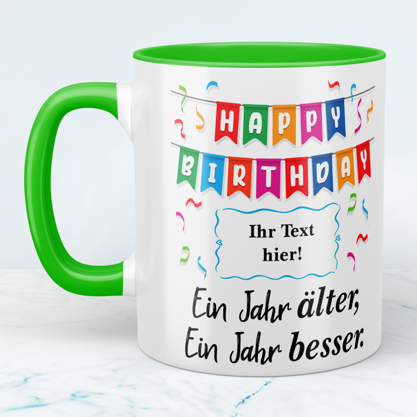 Personalisierte Happy Birthday Tasse – Bedruckte Tasse – Einzigartiges Geschenk zum Geburtstag
