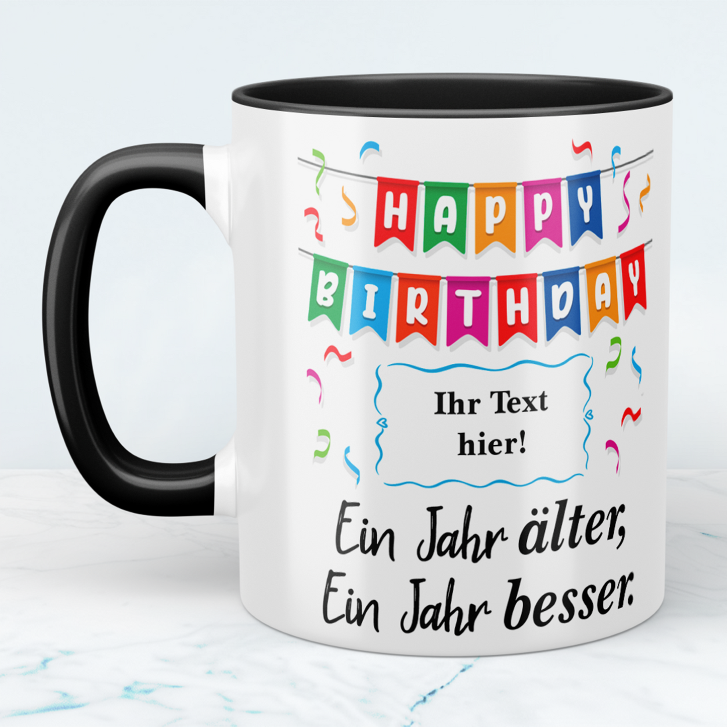 Personalisierte Happy Birthday Tasse – Bedruckte Tasse – Einzigartiges Geschenk zum Geburtstag
