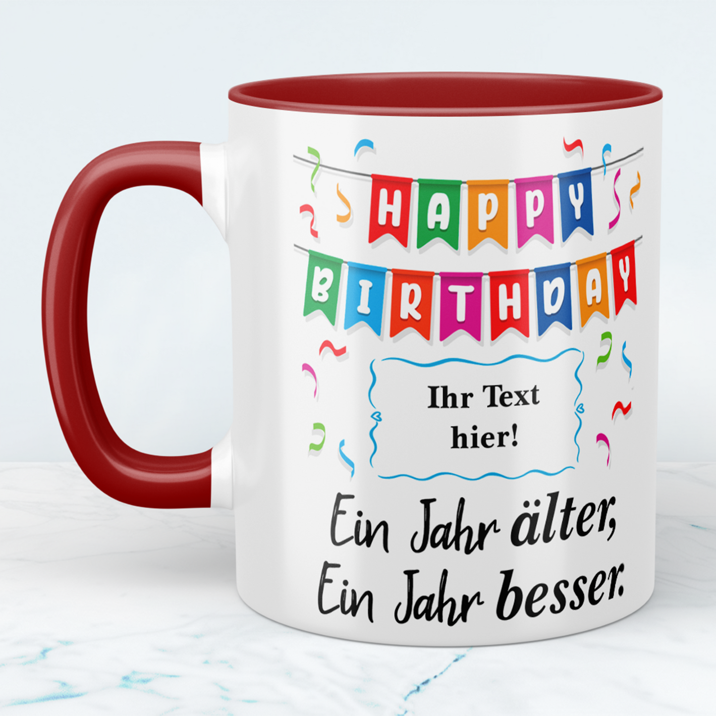 Personalisierte Happy Birthday Tasse – Bedruckte Tasse – Einzigartiges Geschenk zum Geburtstag