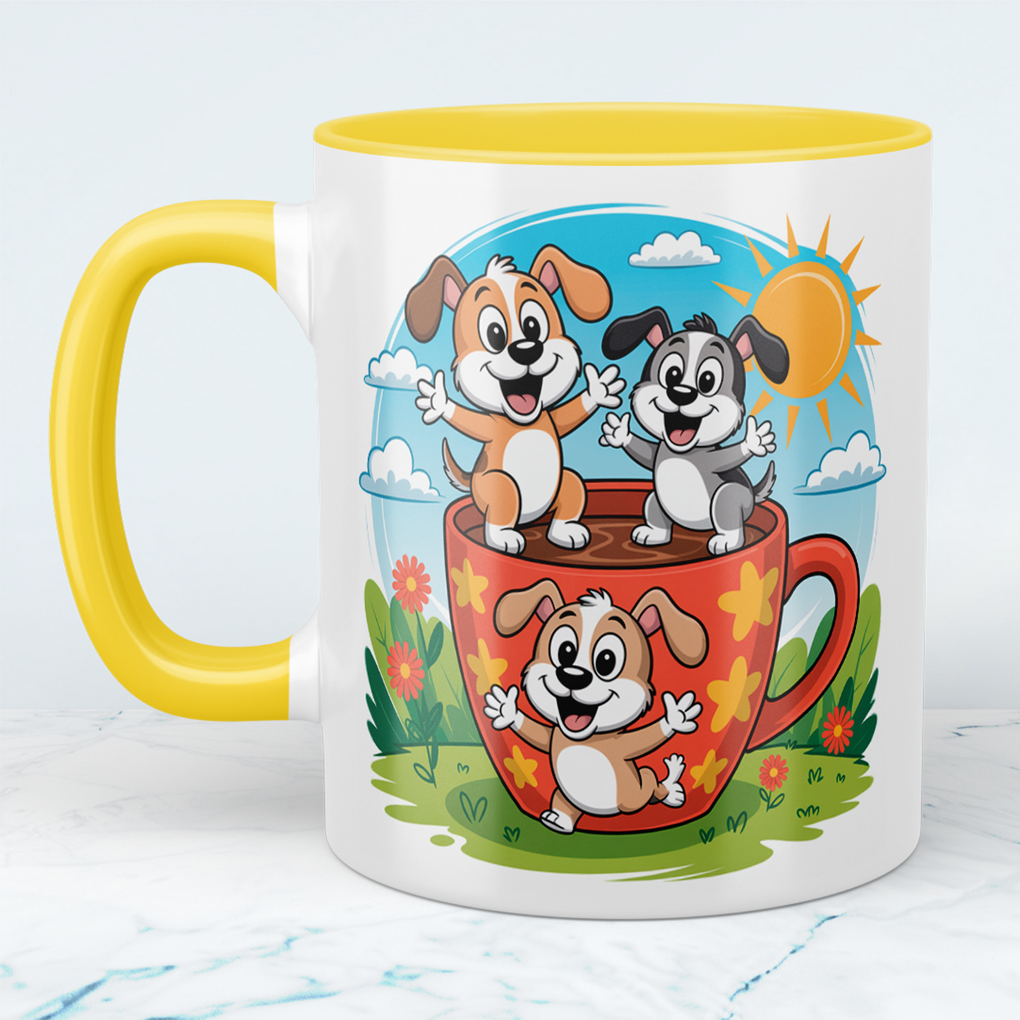 Kleine Hundegeschichten: Cartoon-Tasse für große Abenteuer!