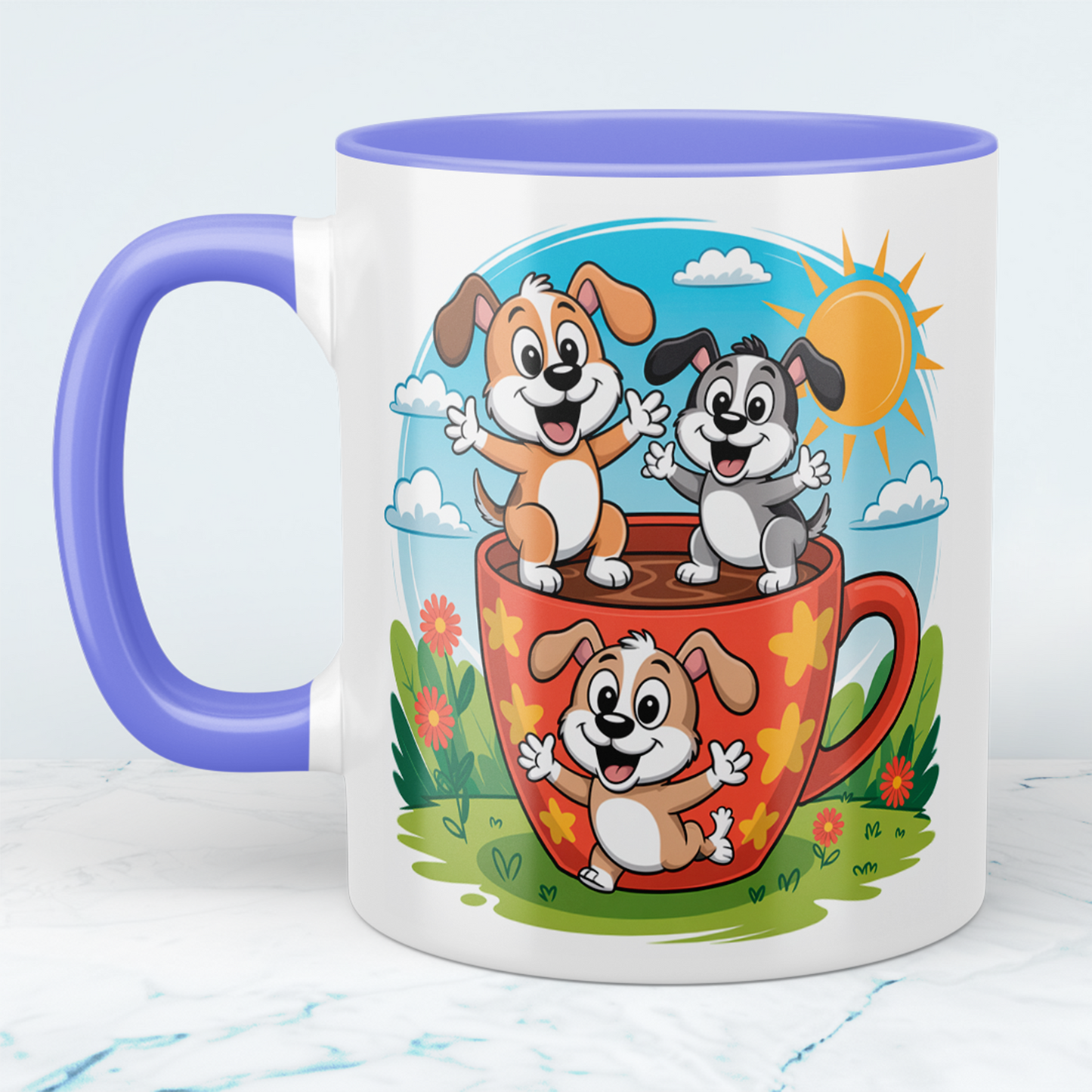 Kleine Hundegeschichten: Cartoon-Tasse für große Abenteuer!