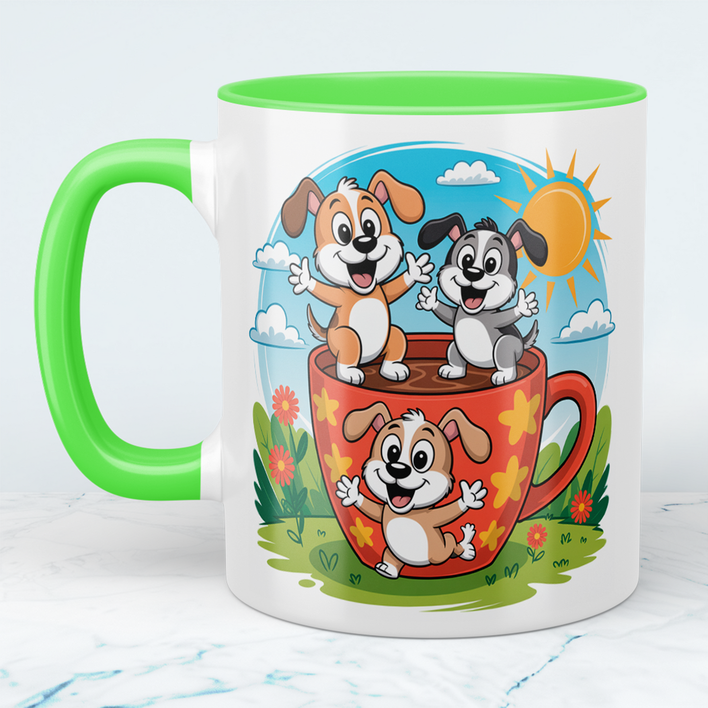 Kleine Hundegeschichten: Cartoon-Tasse für große Abenteuer!