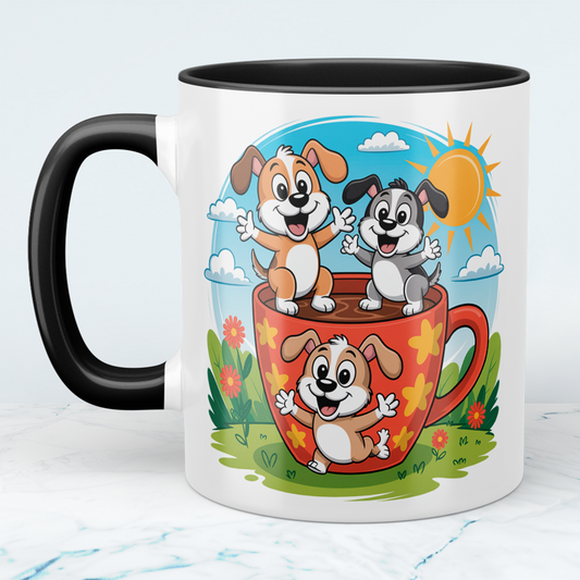 Kleine Hundegeschichten: Cartoon-Tasse für große Abenteuer!