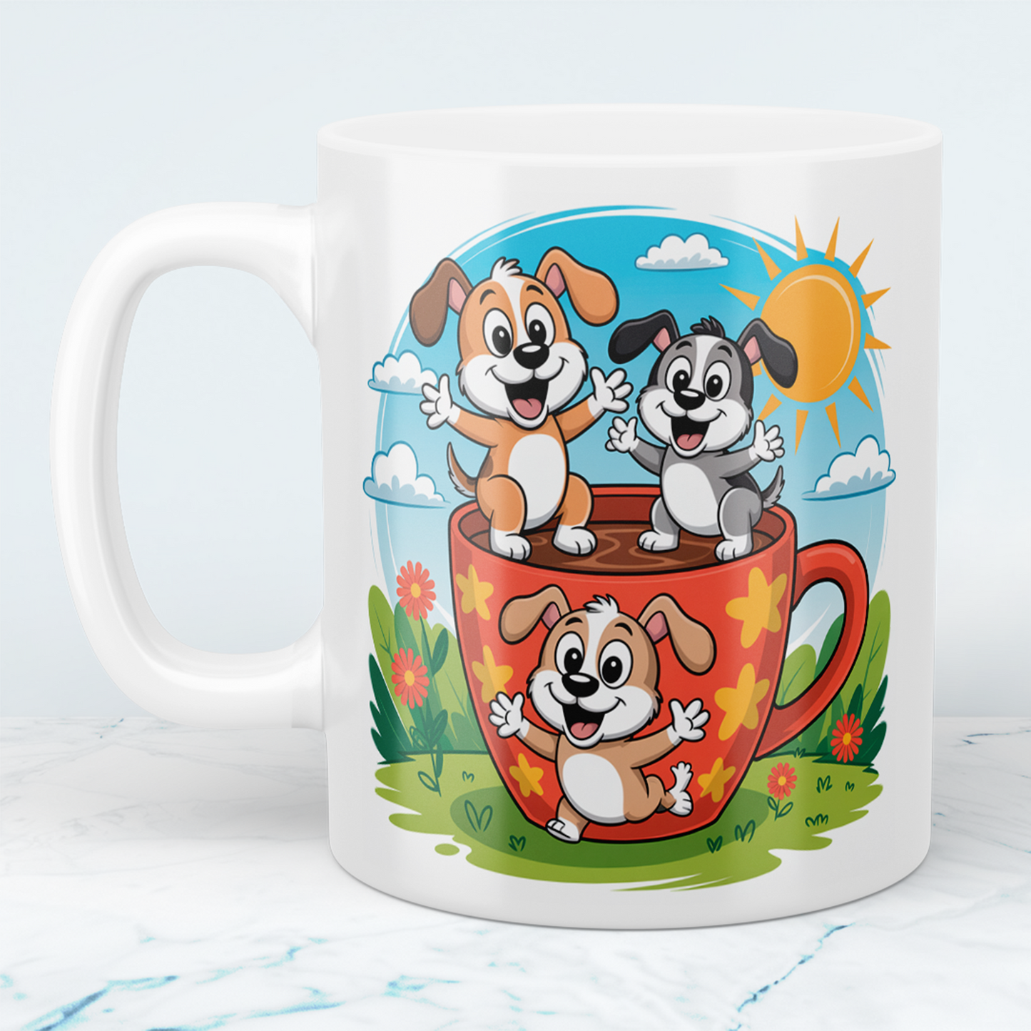 Kleine Hundegeschichten: Cartoon-Tasse für große Abenteuer!