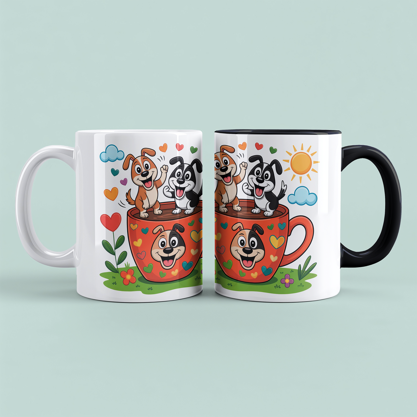 Lustige Hundetasse für Kinder: Süßes Cartoon-Design für einen fröhlichen Start!