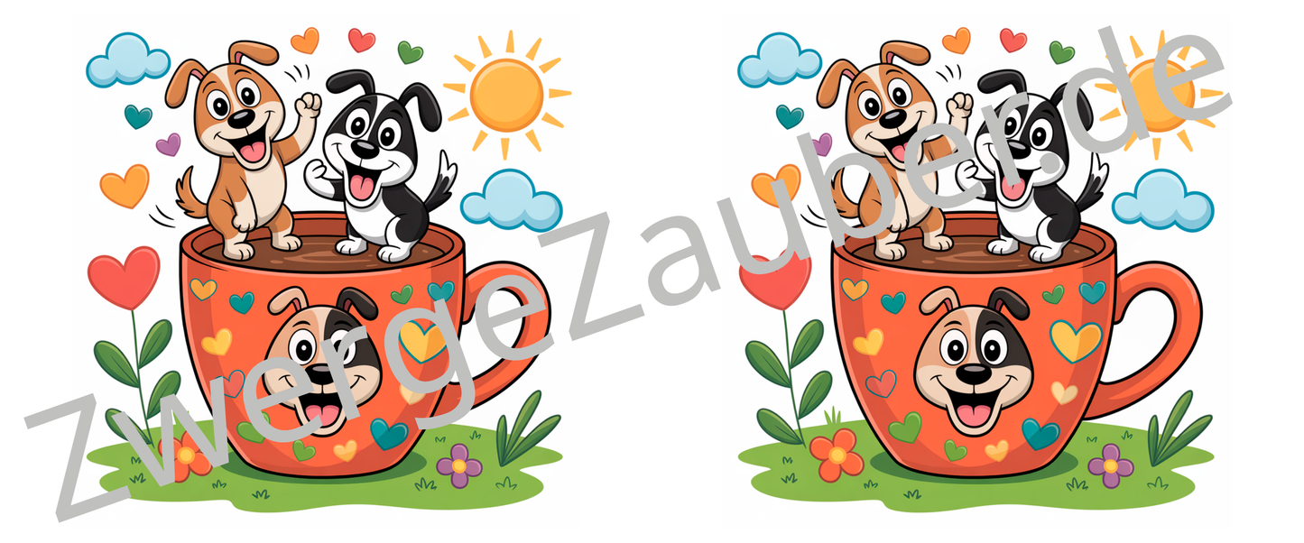 Lustige Hundetasse für Kinder: Süßes Cartoon-Design für einen fröhlichen Start!