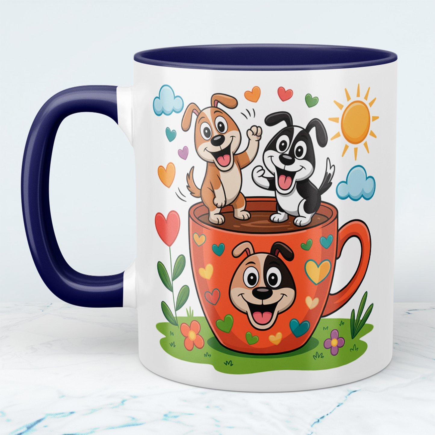 Lustige Hundetasse für Kinder: Süßes Cartoon-Design für einen fröhlichen Start!