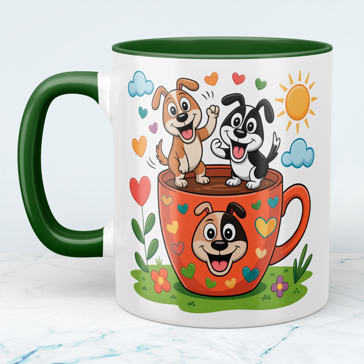 Lustige Hundetasse für Kinder: Süßes Cartoon-Design für einen fröhlichen Start!