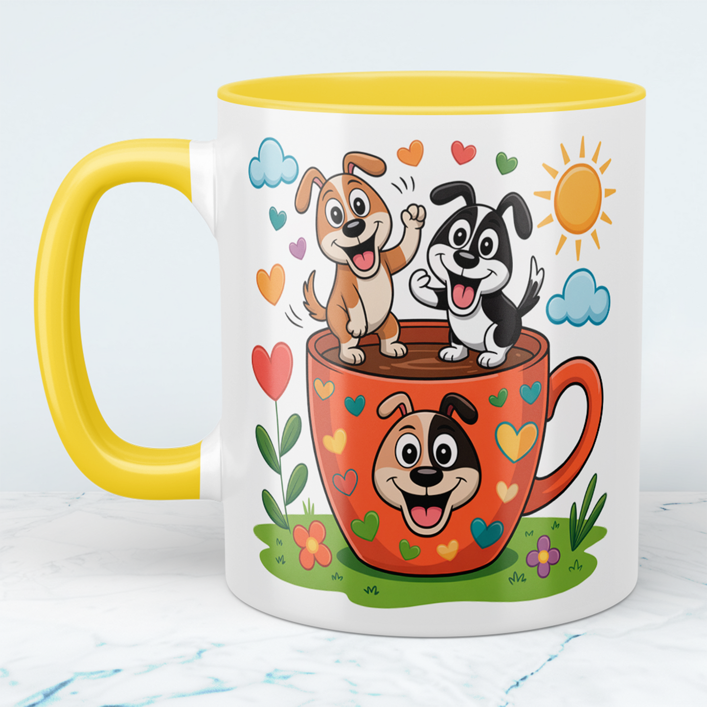 Lustige Hundetasse für Kinder: Süßes Cartoon-Design für einen fröhlichen Start!