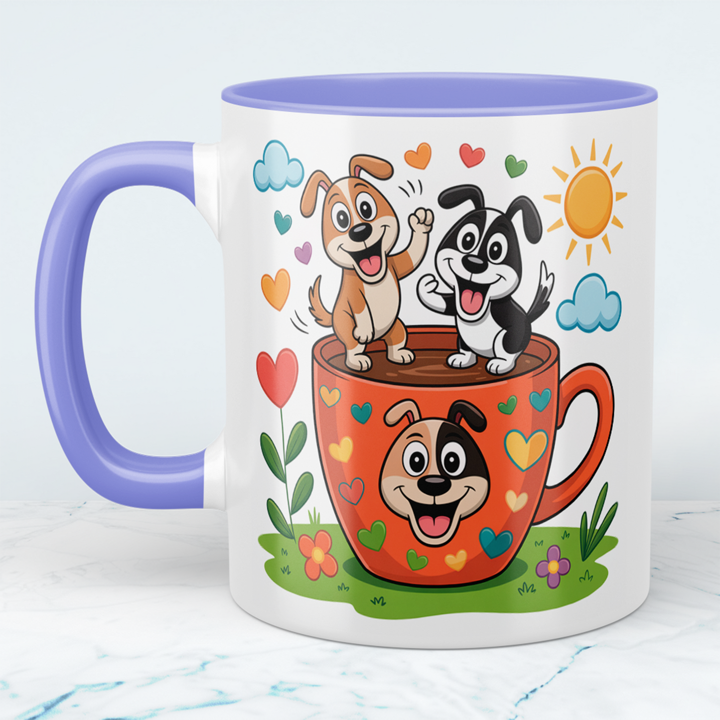 Lustige Hundetasse für Kinder: Süßes Cartoon-Design für einen fröhlichen Start!