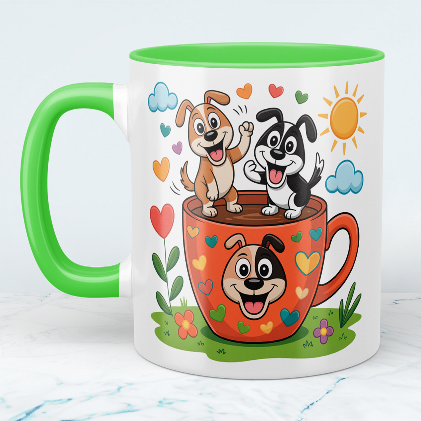 Lustige Hundetasse für Kinder: Süßes Cartoon-Design für einen fröhlichen Start!