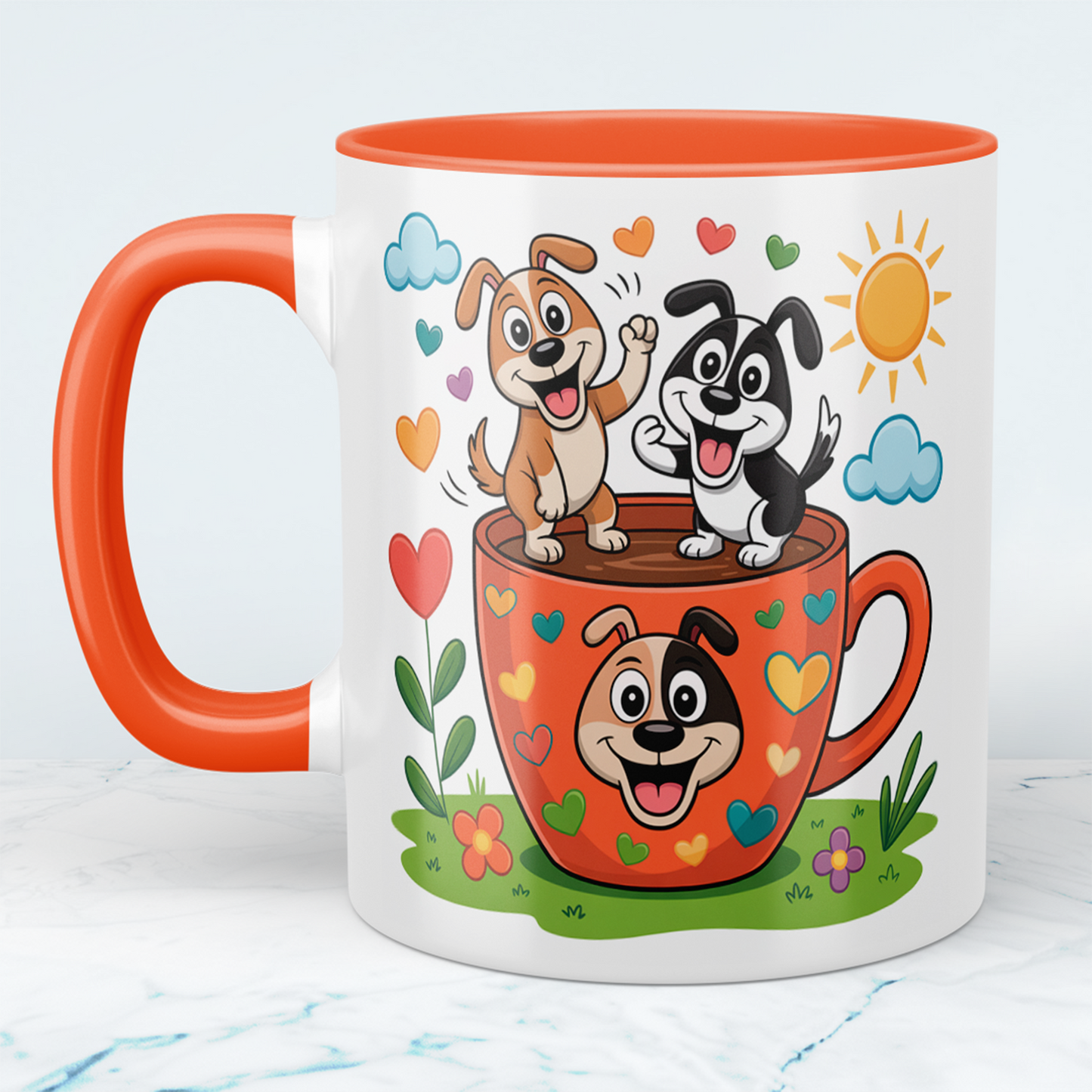 Lustige Hundetasse für Kinder: Süßes Cartoon-Design für einen fröhlichen Start!