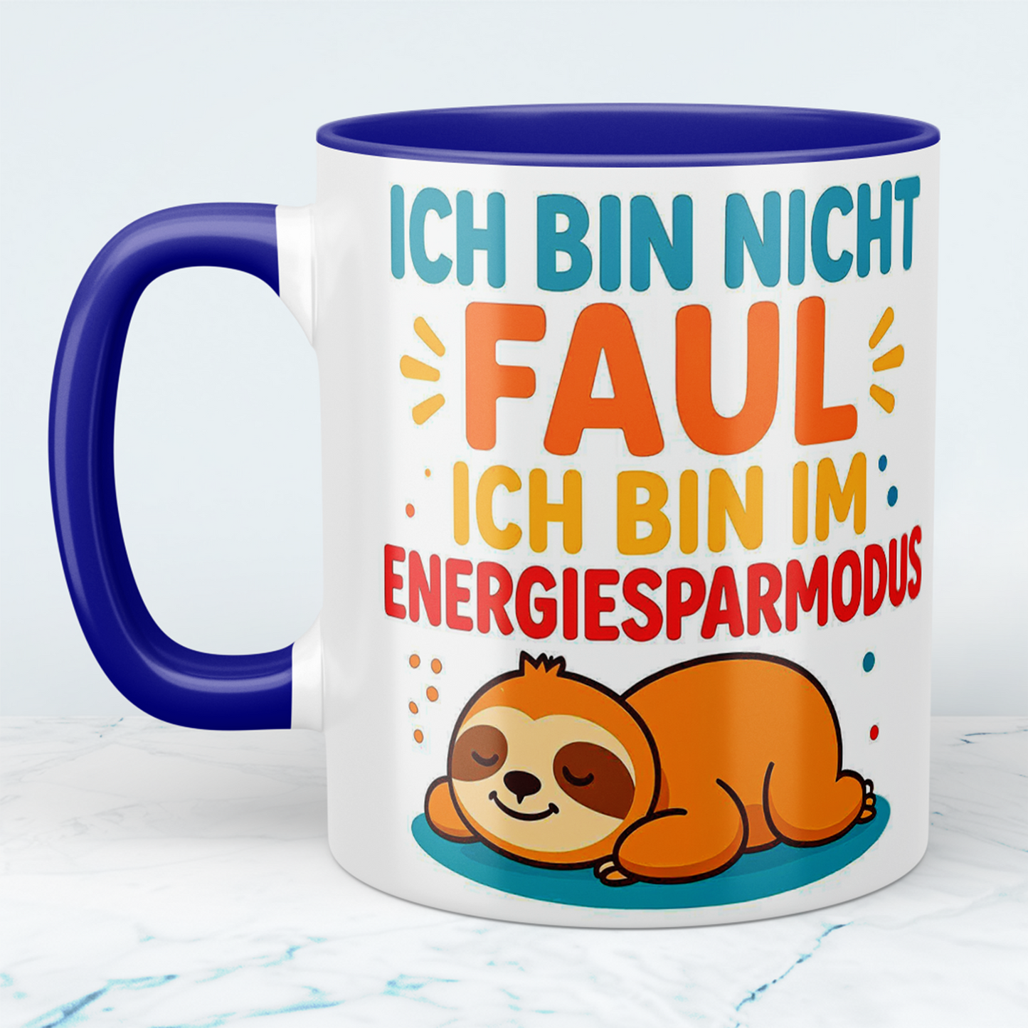 Lustige Tasse mit Spruch – Ich bin nicht faul, ich bin im Energiesparmodus – Perfektes Geschenk fürs Büro