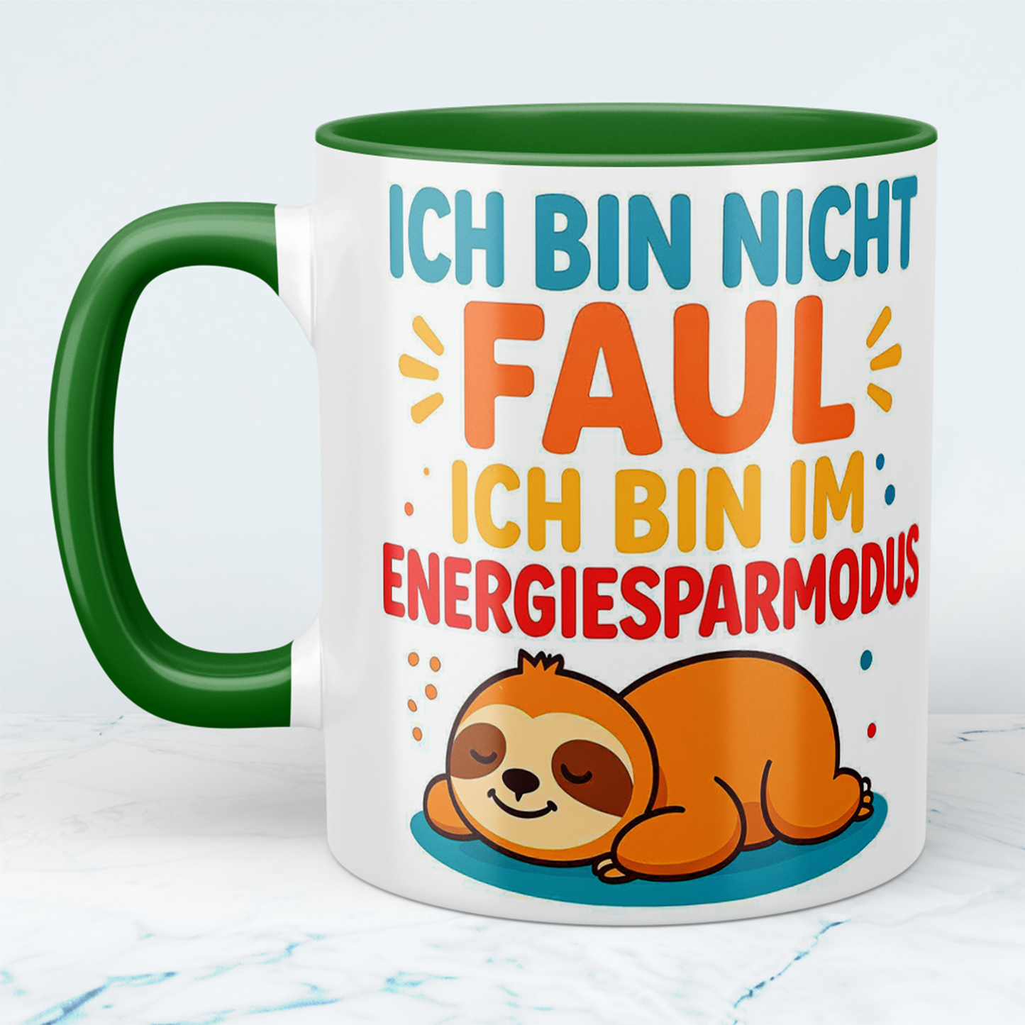 Lustige Tasse mit Spruch – Ich bin nicht faul, ich bin im Energiesparmodus – Perfektes Geschenk fürs Büro