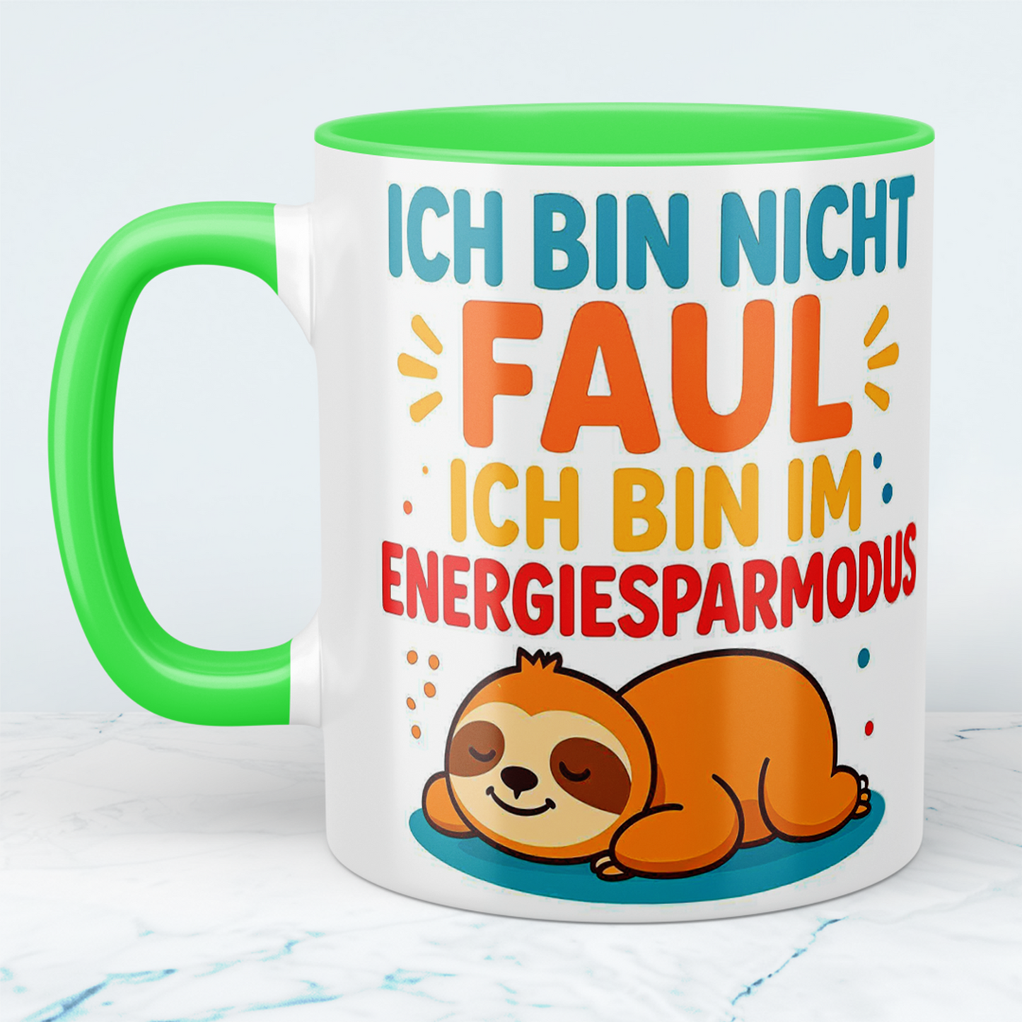 Lustige Tasse mit Spruch – Ich bin nicht faul, ich bin im Energiesparmodus – Perfektes Geschenk fürs Büro
