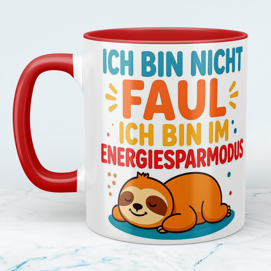 Lustige Tasse mit Spruch – Ich bin nicht faul, ich bin im Energiesparmodus – Perfektes Geschenk fürs Büro