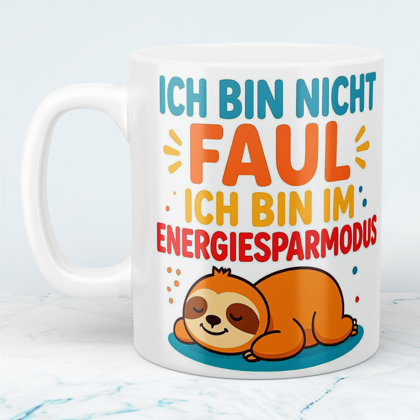 Lustige Tasse mit Spruch – Ich bin nicht faul, ich bin im Energiesparmodus – Perfektes Geschenk fürs Büro