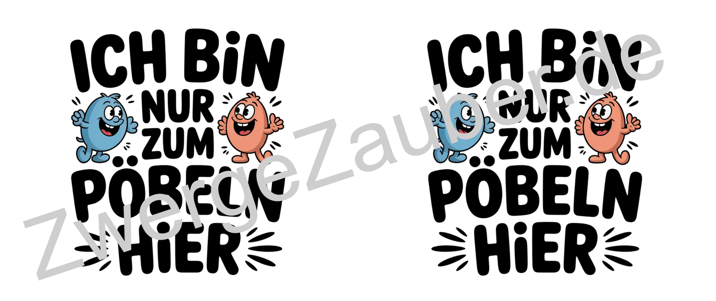 Lustige Bedruckte Tasse „Ich bin nur zum Pöbeln hier“ – Witziges Geschenk für Kollegen & Büroarbeit