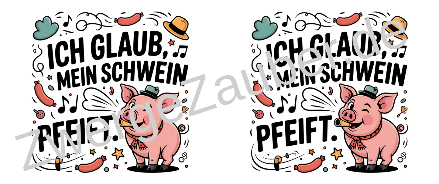 Geschenk für Kollegen – Lustige Bürotasse mit Spruch: Ich glaub, mein Schwein pfeift