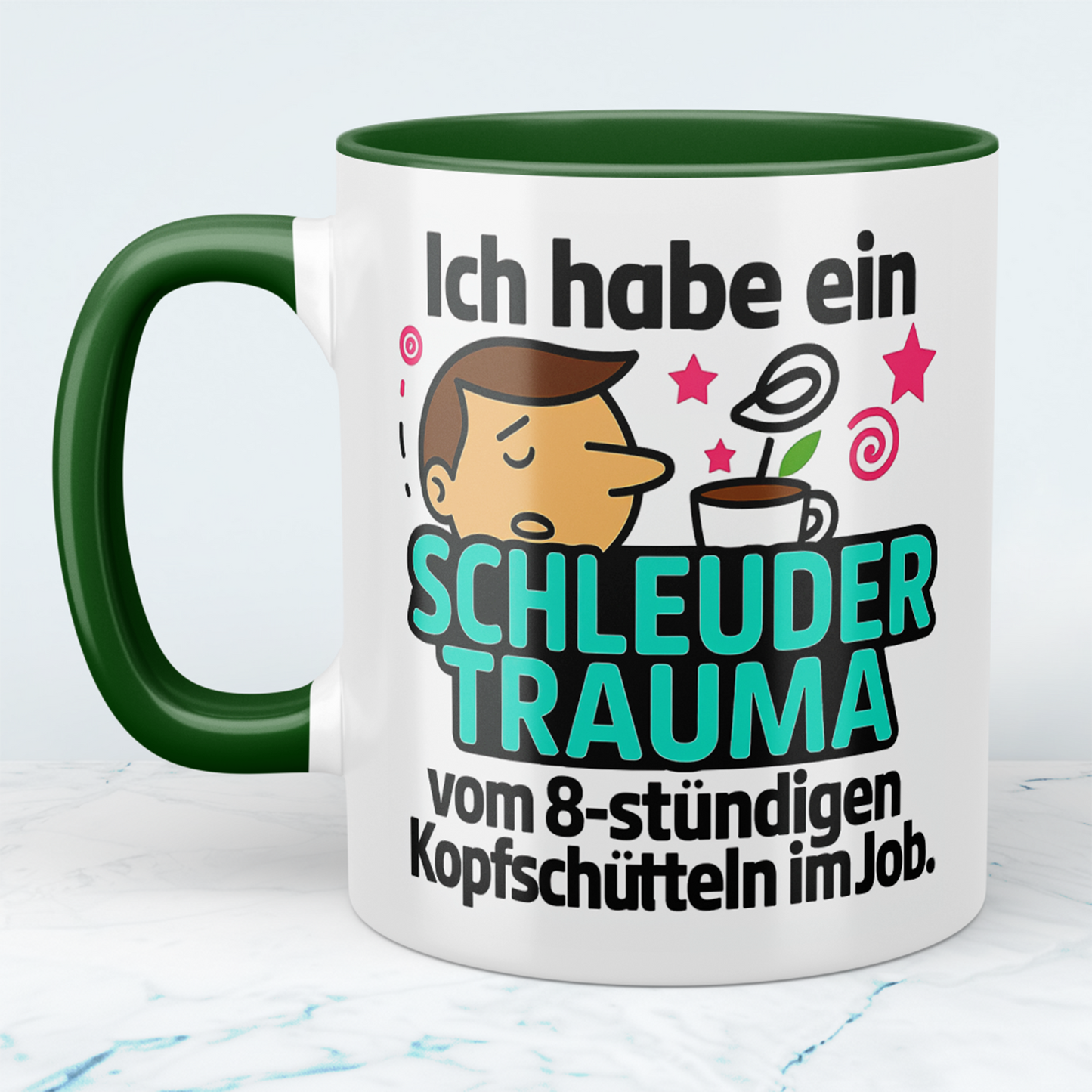Bürohumor in Tassenform: Ich habe ein Schleudertrauma...! - Spass im Büro