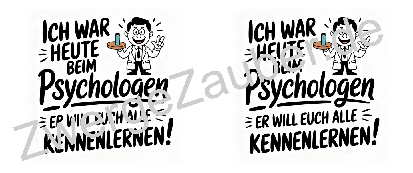 Lustige Bedruckte Tasse „Ich war heute beim Psychologen – Er will euch alle kennenlernen!“ – Geschenk Kollegen