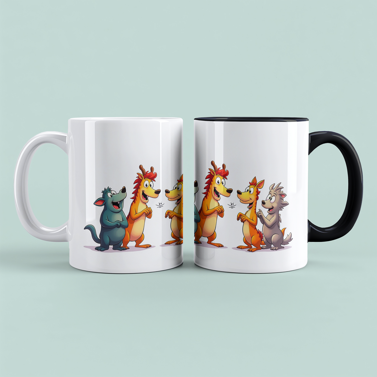 Lustige Cartoon-Kindertasse: Magische Tiere, bunte Designs, perfekt für kleine Abenteuerlustige!