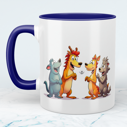 Lustige Cartoon-Kindertasse: Magische Tiere, bunte Designs, perfekt für kleine Abenteuerlustige!