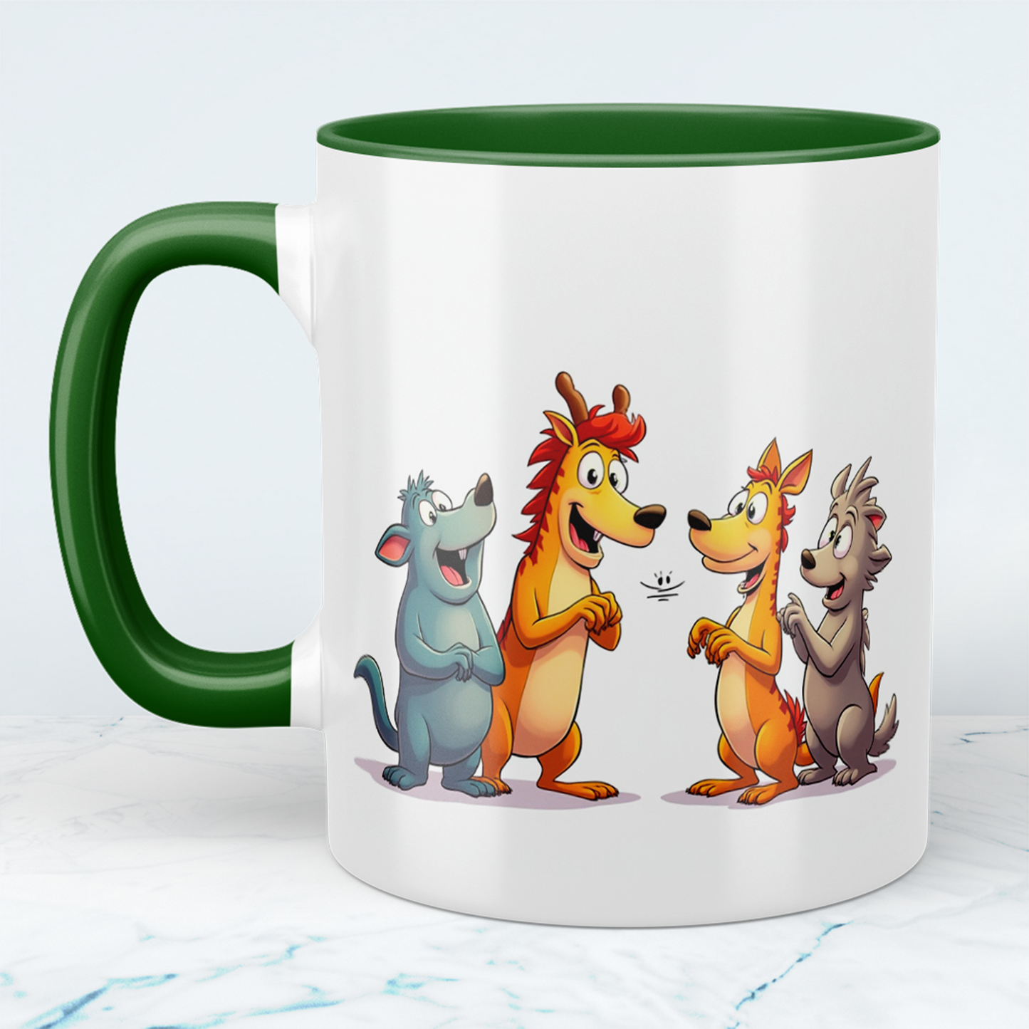 Lustige Cartoon-Kindertasse: Magische Tiere, bunte Designs, perfekt für kleine Abenteuerlustige!