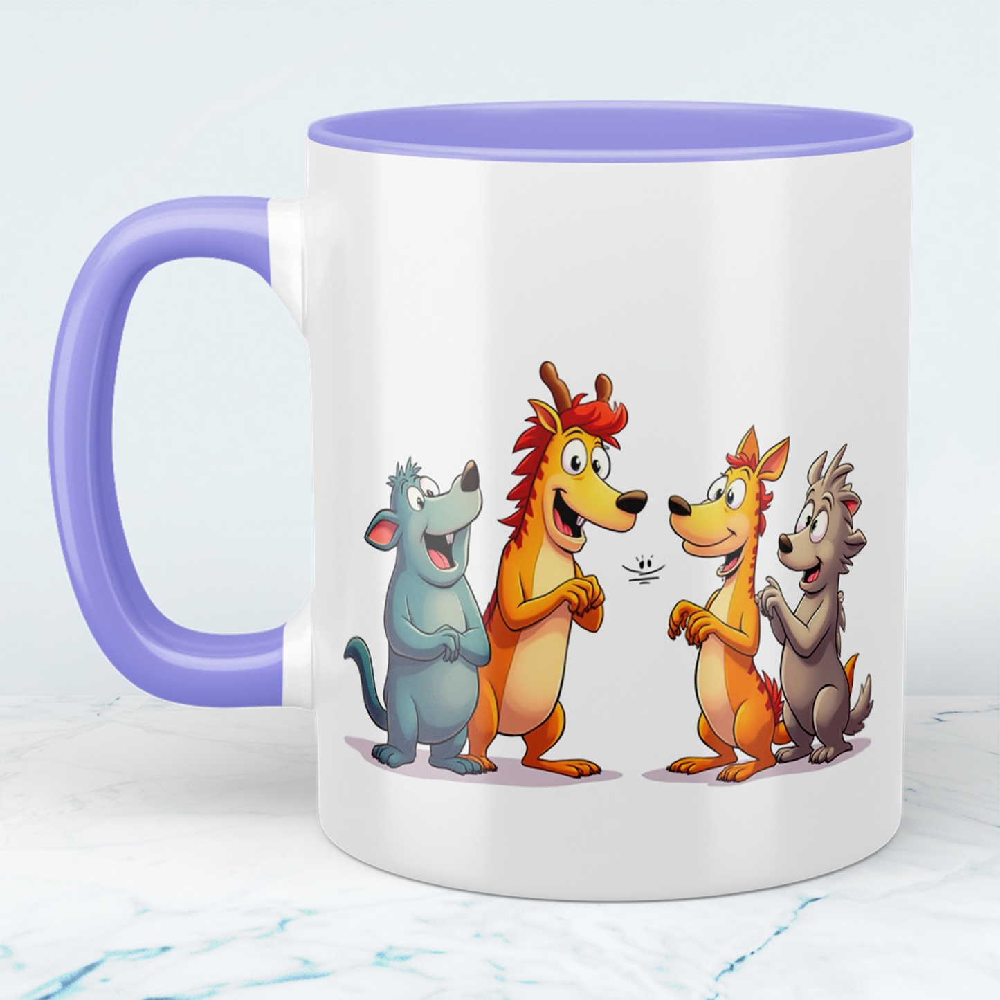 Lustige Cartoon-Kindertasse: Magische Tiere, bunte Designs, perfekt für kleine Abenteuerlustige!
