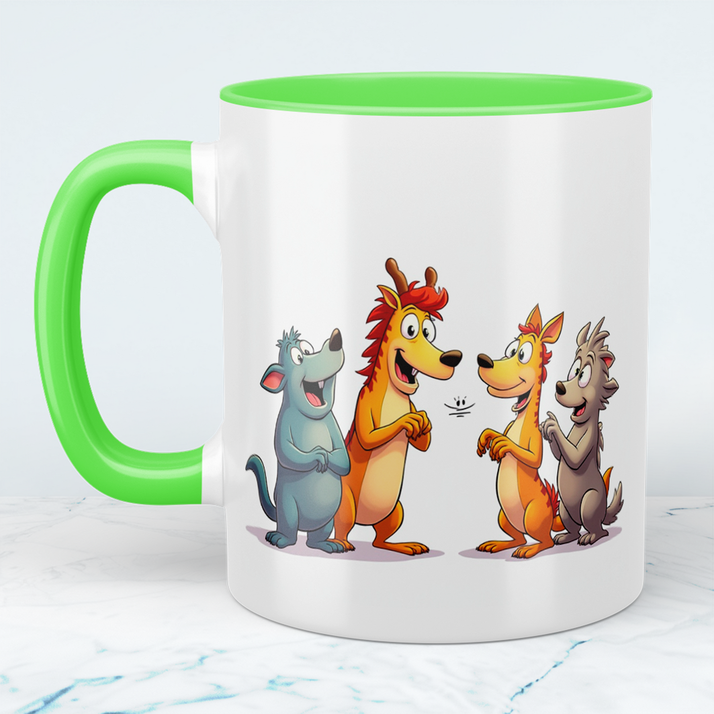 Lustige Cartoon-Kindertasse: Magische Tiere, bunte Designs, perfekt für kleine Abenteuerlustige!