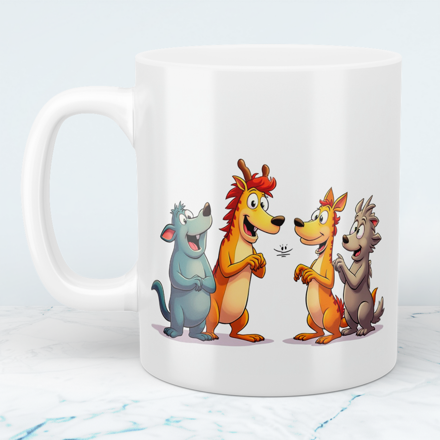 Lustige Cartoon-Kindertasse: Magische Tiere, bunte Designs, perfekt für kleine Abenteuerlustige!