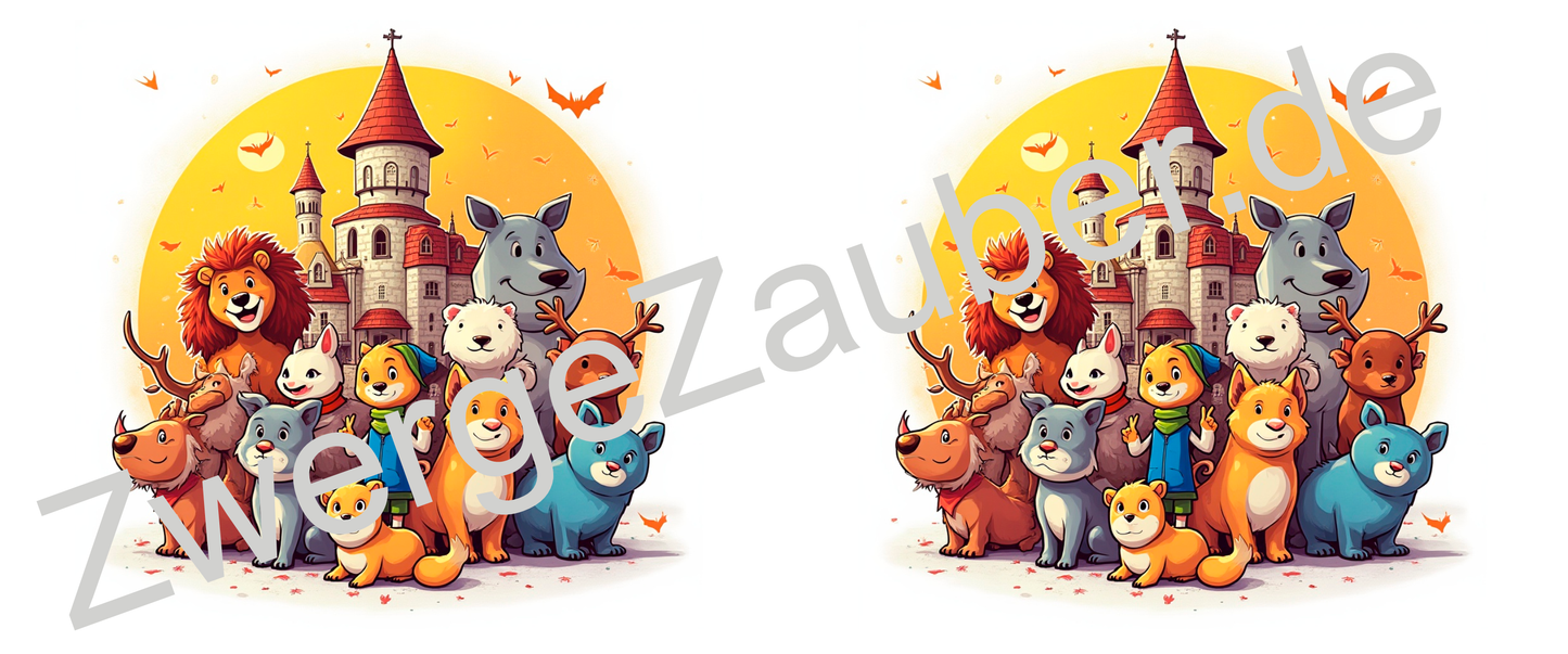 Magische Tiere: Lustige Cartoon-Tierfiguren mit Burg – Das perfekte Geschenk für Kinder!