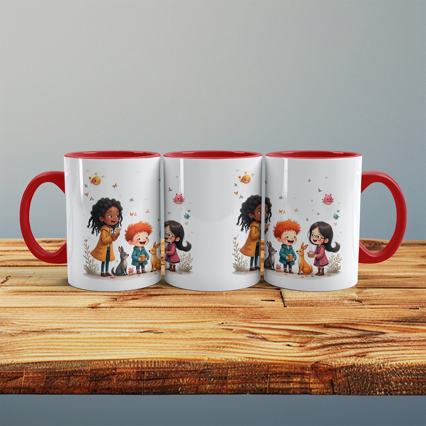 Magische Tiere: Bunte bedruckte Tasse mit lustigen Cartoon-Figuren – Das perfekte Geschenk für Kinder!