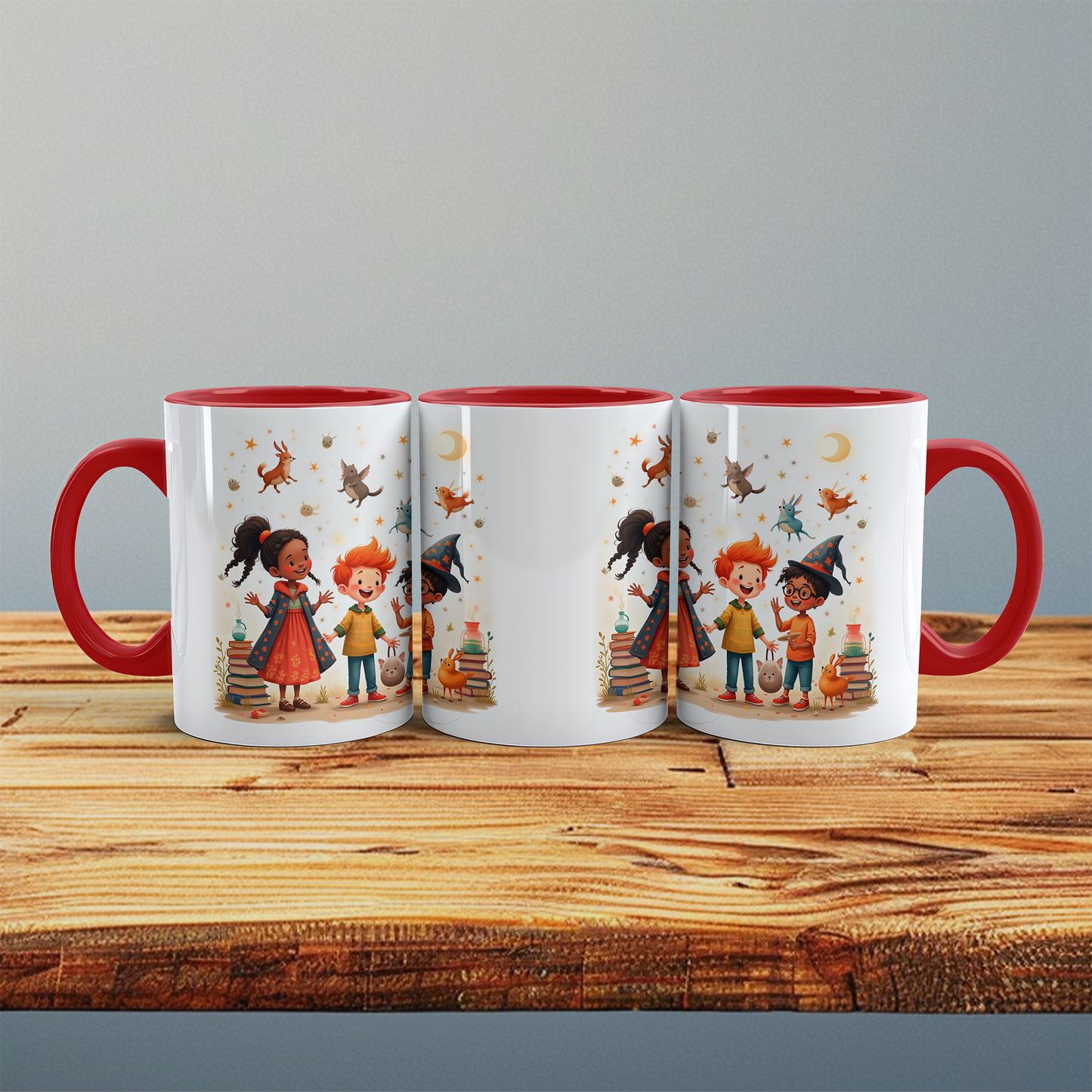 Bedruckte Tasse mit lustigen, magischen Tieren und Figuren – das perfekte Cartoon-Geschenk für Kinder!