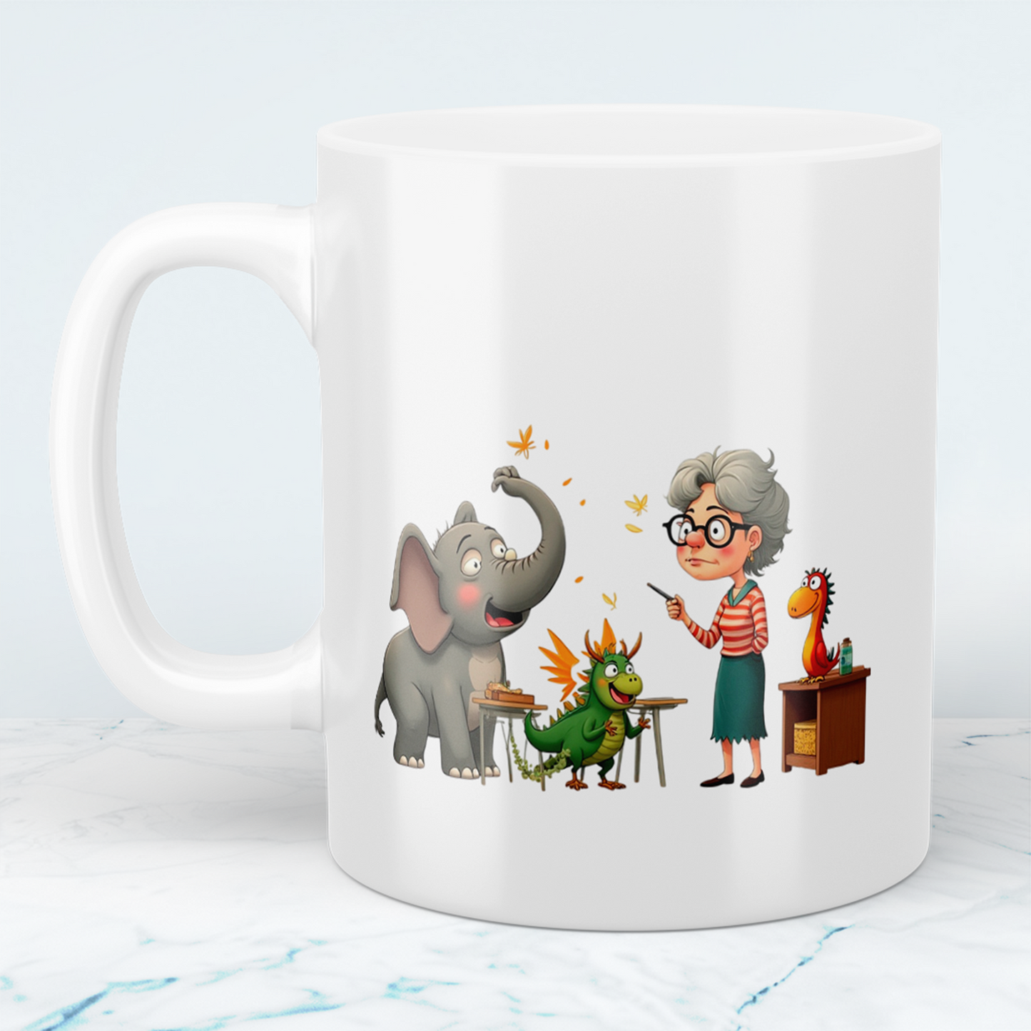 Lustige bedruckte Tasse mit Elefant – Magische Tiere und Figuren – Perfektes Geschenk für Kinder!