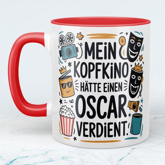 Witzige Kaffeetasse fürs Büro – Geschenk für Kollegen: Mein Kopfkino hätte einen Oscar verdient
