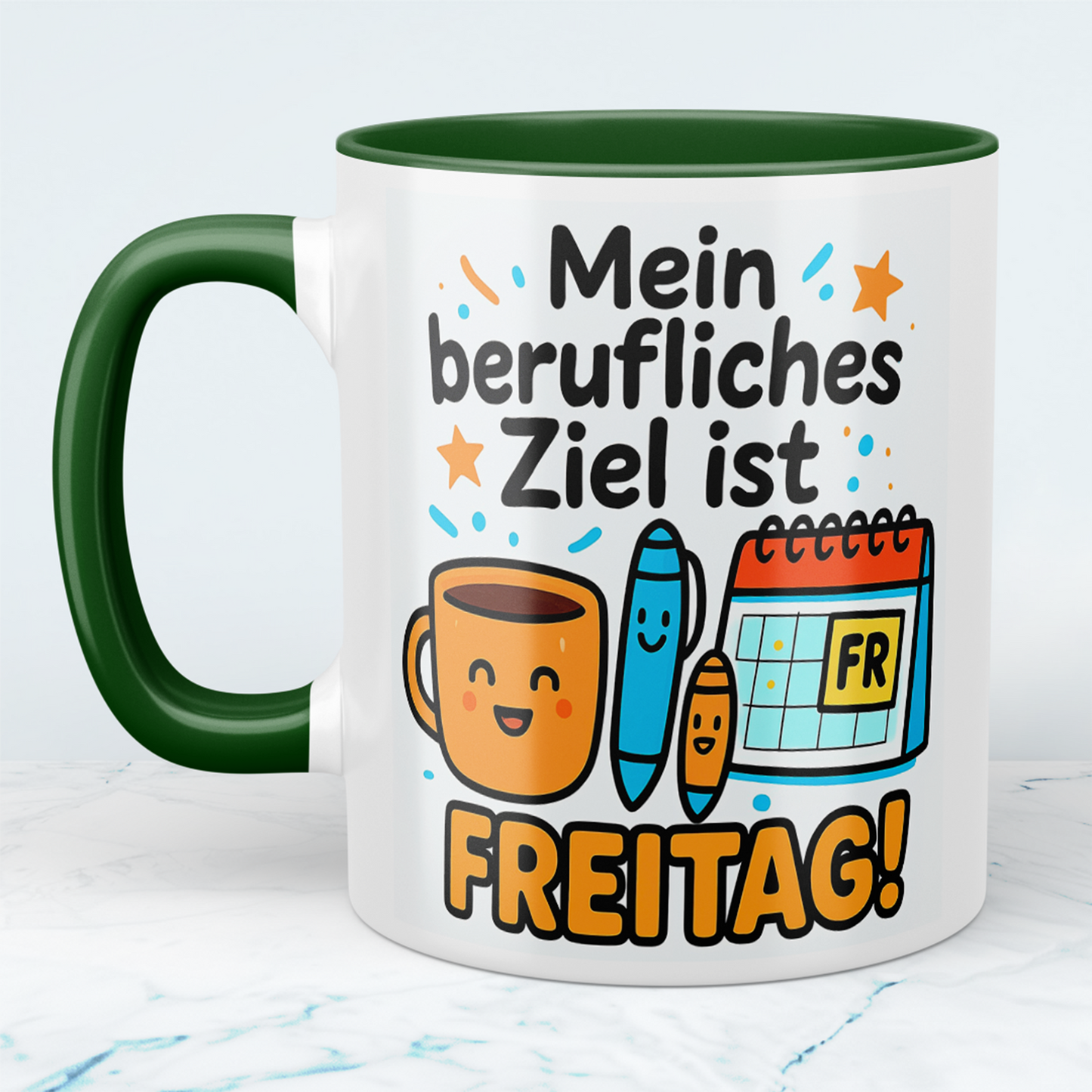 Mein berufliches Ziel ist Freitag! – Lustige bedruckte Tasse für Kolleginne und Kollegen