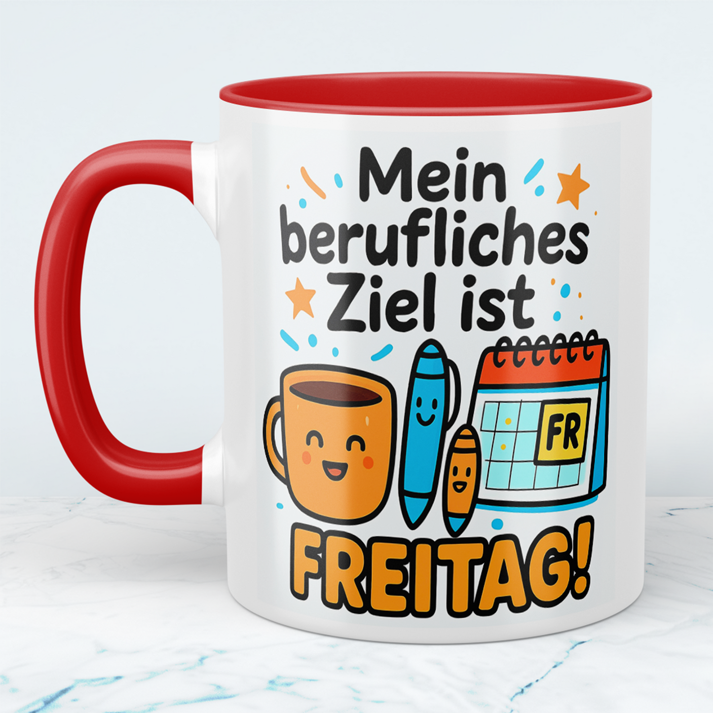 Mein berufliches Ziel ist Freitag! – Lustige bedruckte Tasse für Kolleginne und Kollegen