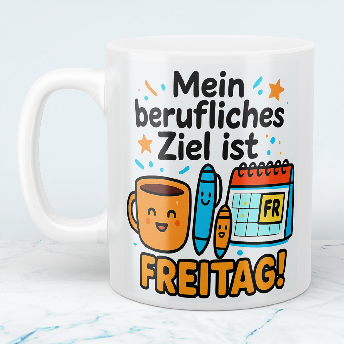 Mein berufliches Ziel ist Freitag! – Lustige bedruckte Tasse für Kolleginne und Kollegen