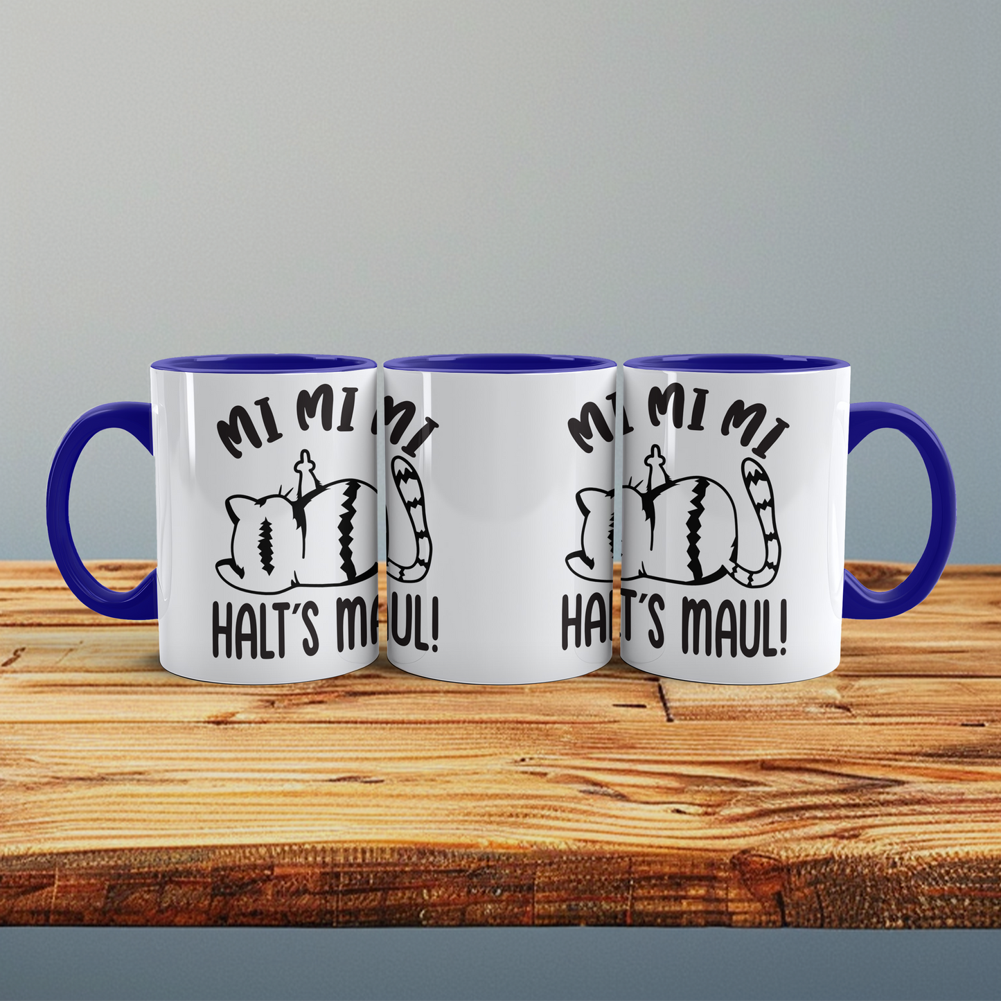 Mug with print MI MI MI Shut Up Cat, sublimation print, cup size 11oz (330 ml), funny saying, various colors available