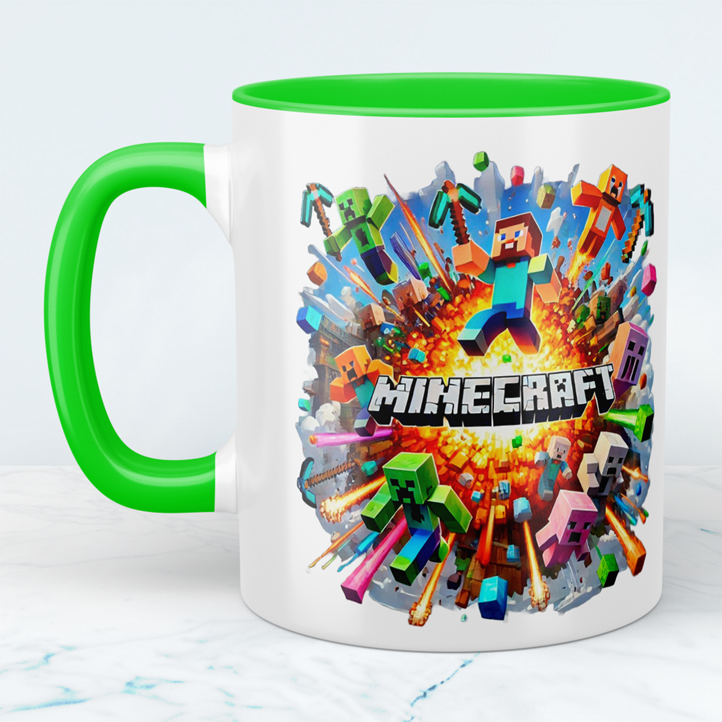 Minecraft Tasse – Perfektes Geschenk für Gamer – Kreative Kaffeetasse mit Minecraft-Motiv 7 – Ideal für Kinder und Erwachsene