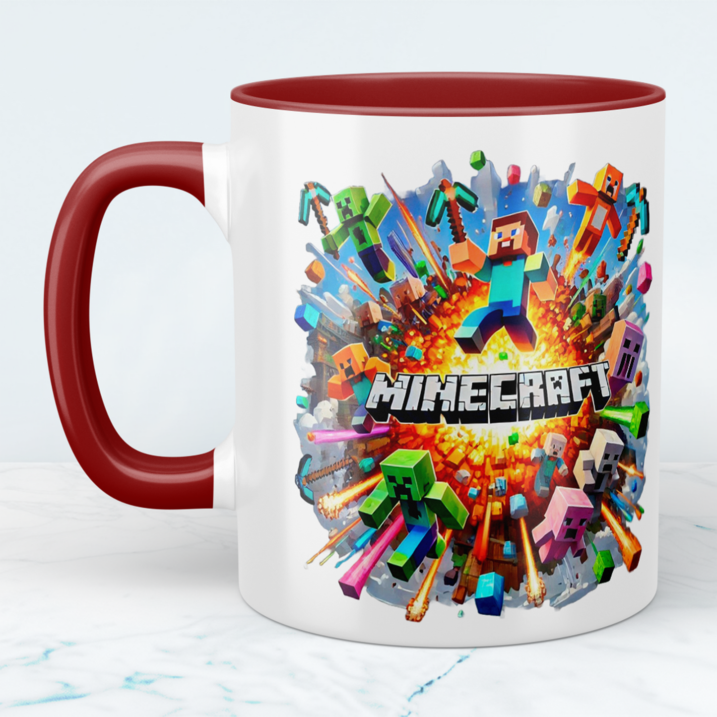 Minecraft Tasse – Perfektes Geschenk für Gamer – Kreative Kaffeetasse mit Minecraft-Motiv 7 – Ideal für Kinder und Erwachsene