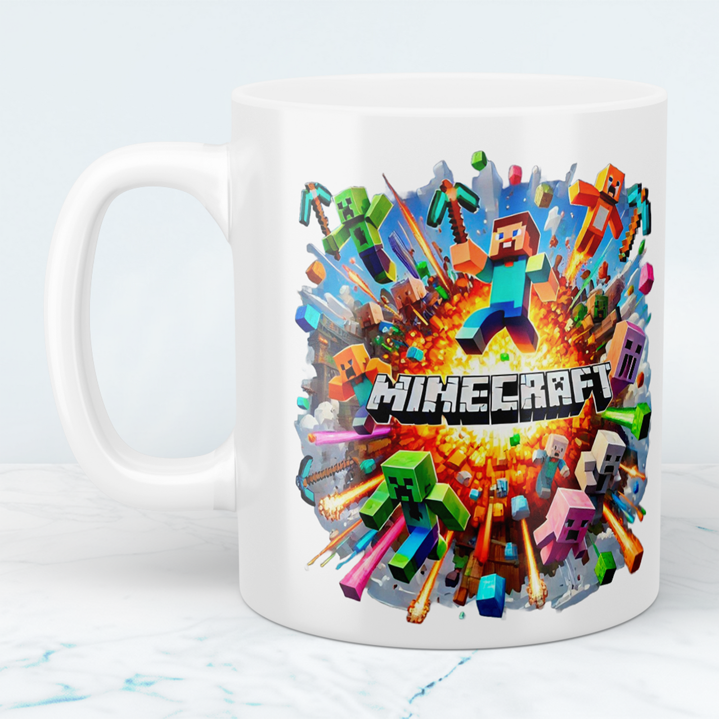 Minecraft Tasse – Perfektes Geschenk für Gamer – Kreative Kaffeetasse mit Minecraft-Motiv 7 – Ideal für Kinder und Erwachsene